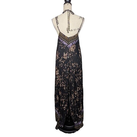 Free People Wild Divine Boho Maxi Dress Black Purple Brown Size XS - Picture 3 of 16